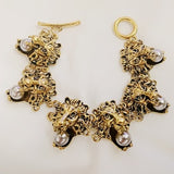 Herringbone Gold Charm Bracelet