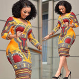 African Floral Print Retro Dress