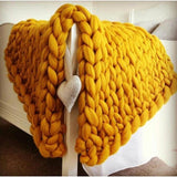 Chunky Wool Knitted  Blanket