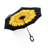 Double Layers Inverted Self Stand  Umbrella for Women