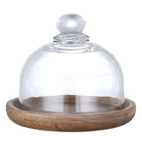 Wooden Butter Dish with Glass Cover
