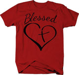 Blessed Heart With Cross Hipster Christian T-Shirt